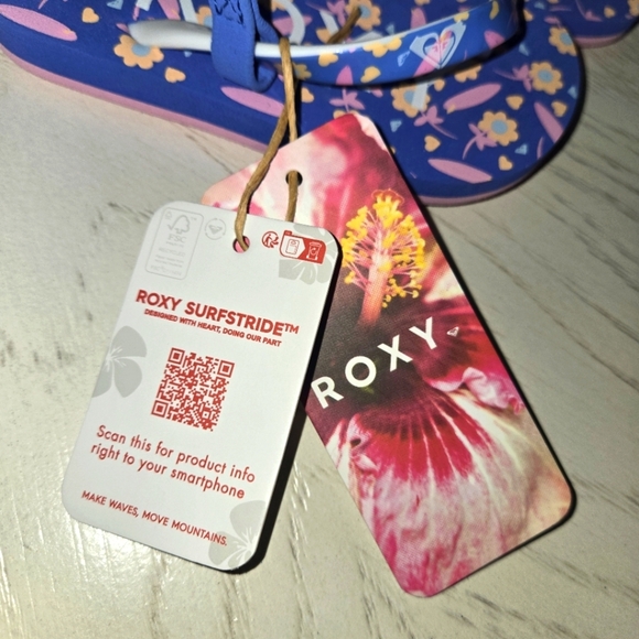 Roxy Kids Purple and Pink Floral Sandals/ Size 6 - Picture 4 of 6